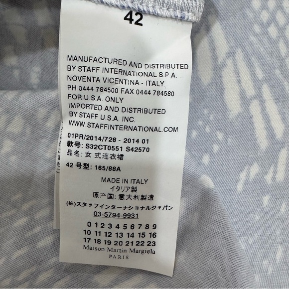 Maison Martin Margiela MM6 Women 42 US 6 Sleeveless Shift Mini Dress Blue White - Picture 8 of 13